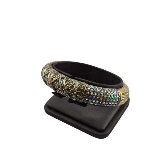 Vintage Signed Heidi Daus CN AB Rhinestone Bangle Bracelet (A9165) - Picture 3 of 7